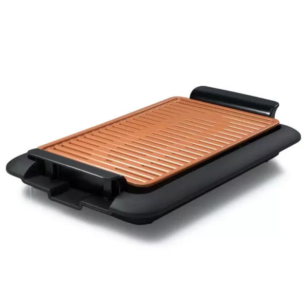 Gotham Steel 224 sq. in. Black Copper Non-Stick Ti-Ceramic Electric Smoke-less Indoor Grill