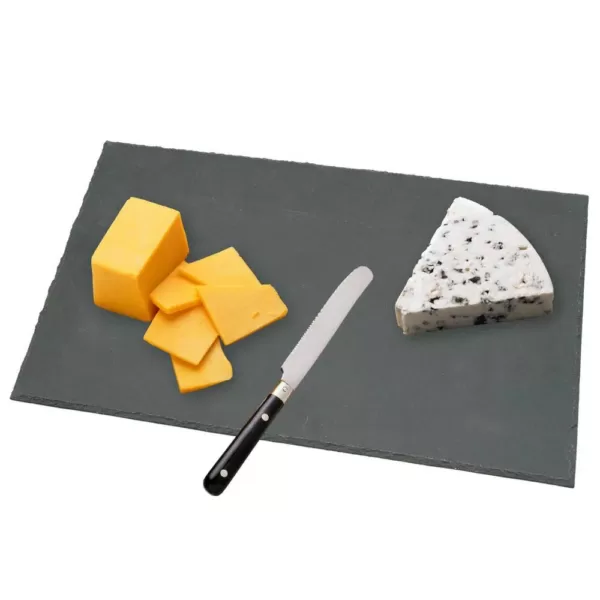 Creative Home Natural Slate Stone 12 in. x 20 in. Rectangular Serving Board Cheese Platter Dinning Serving Board