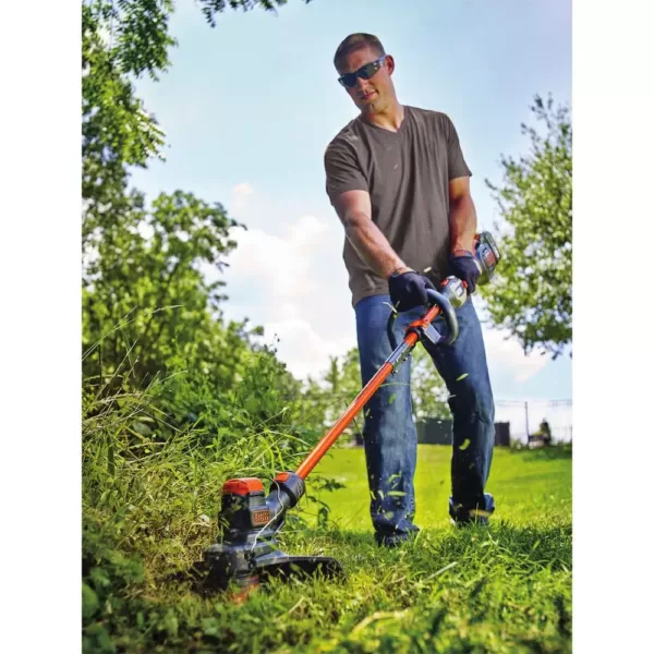 BLACK+DECKER 13 in. 60V MAX Lithium-Ion Cordless 2-in-1 String Grass Trimmer/Lawn Edger with (1) 1.5Ah Battery and Charger Included