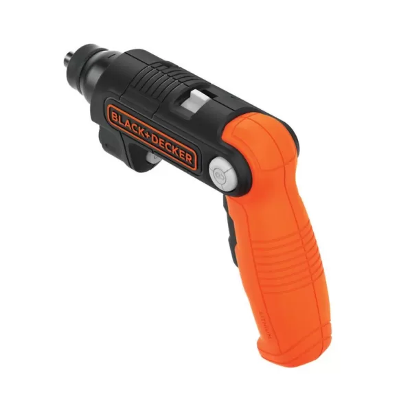 BLACK+DECKER 4-Volt MAX Lithium-Ion Cordless 1/4 in. Electric Screwdriver with Pivoting Handle, Light and Charger