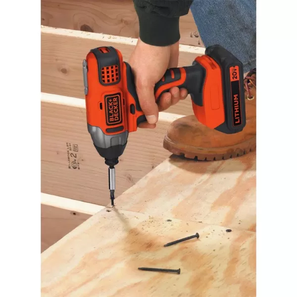 BLACK+DECKER 20-Volt MAX Lithium-Ion Cordless Impact Driver with Battery 1.5Ah and Charger