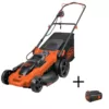 BLACK+DECKER 20 in. 40V MAX Lithium-Ion Cordless Walk Behind Push Mower with (3) 2.0Ah Batteries and Charger Included