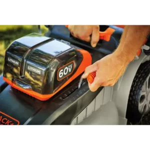 BLACK+DECKER 20 in. 60V Lithium Ion Cordless Walk Behind Push Mower with (2) 2.5Ah Batteries and Charger Included