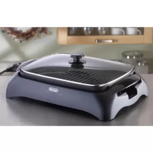 DeLonghi Perfecto Healthy 192 sq. in. Black Aluminum Indoor Grill with Lid