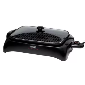 DeLonghi Perfecto Healthy 192 sq. in. Black Aluminum Indoor Grill with Lid