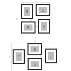 DesignOvation Gallery 8 in. x 10 in. Matted to 5 in. x 7 in. Black Picture Frame (Set of 4)