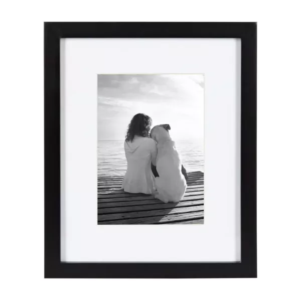 DesignOvation Gallery 8 in. x 10 in. Matted to 5 in. x 7 in. Black Picture Frame (Set of 4)