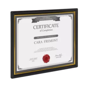 DesignOvation Corporate Document 8.5 in. x 11 in. Black Picture Frames (Set of 12)