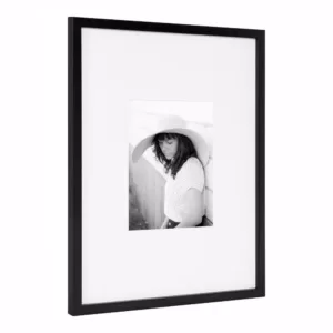 DesignOvation Gallery 16 in. x 20 in. matted to 8 in. x 10 in. Black Picture Frame