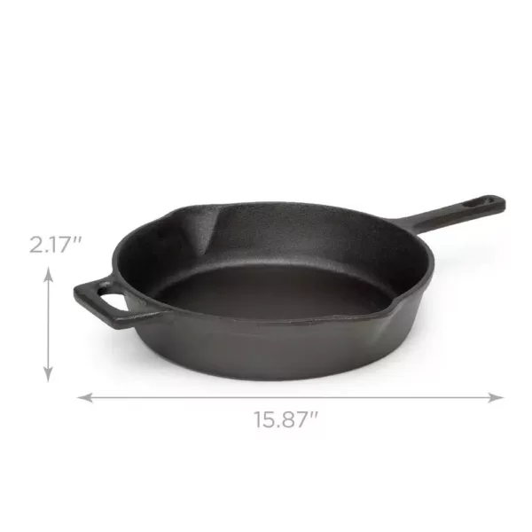 Ecolution Farmhouse 9.5 in. Cast Iron Frying Pan in Black