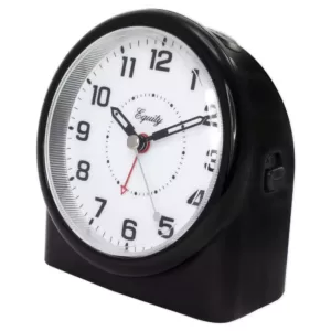 Equity by La Crosse Large 4.72 in. Black Analog Alarm Table Clock with Night Vision Technology