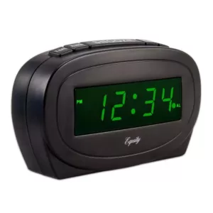 Equity by La Crosse Digital 0.60 in. Green LED Electric Alarm Table Clock