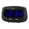 Equity by La Crosse 0.9 in. Blue LED Dual USB Digital Alarm Clock