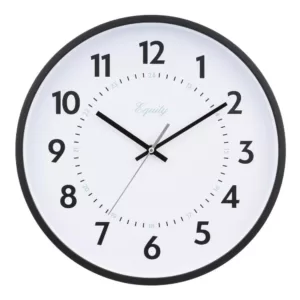 Equity by La Crosse 14 in. Commercial Black Analog Wall Clock