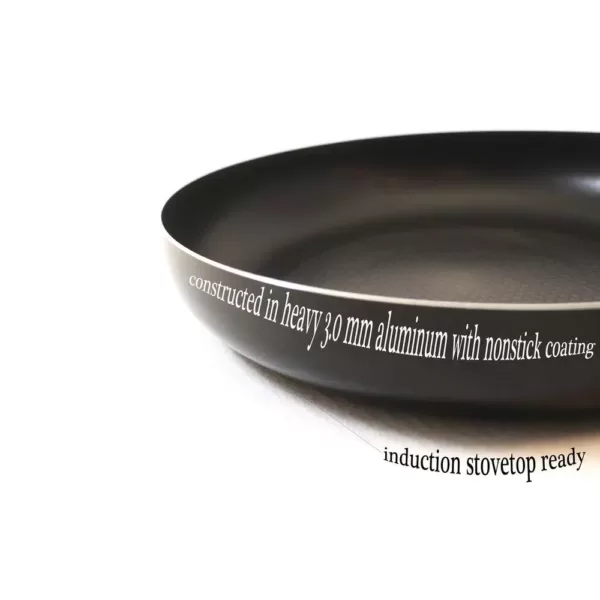 ExcelSteel Professional 12 in. Aluminum Nonstick Frying Pan in Black