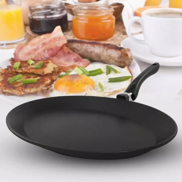 ExcelSteel 11 in. Cast Aluminum Nonstick Frying Pan in Black