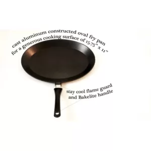 ExcelSteel 11 in. Cast Aluminum Nonstick Frying Pan in Black