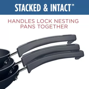 Farberware Neat Nest Space Saving 12 in. Aluminum Nonstick Skillet in Black