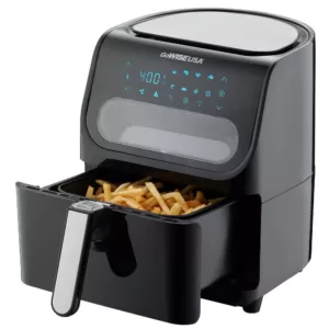 GoWISE USA 4 qt. Black Electric Air Fryer with See Through Window and 8-Presets