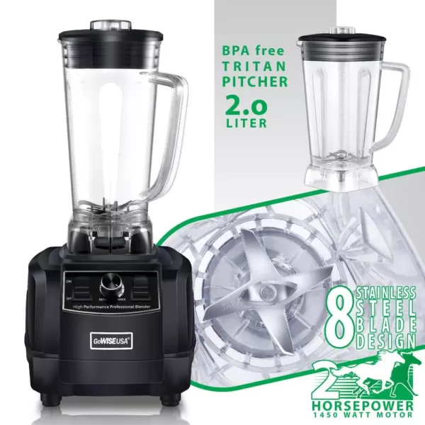 GoWISE USA High-Performance 67oz. 8-Speed Professional Blender