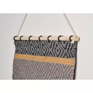 LR Home Trellis Neutral Black / Gray Geometric Fringe Wall Tapestry