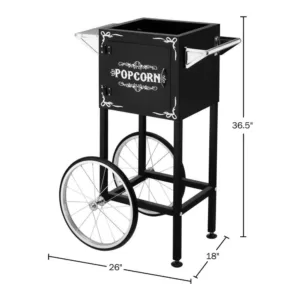 Great Northern 4 oz. - 6 oz. Black Vintage Popcorn Machine Replacement Cart with Wheels