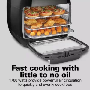 Hamilton Beach 11 Qt. Black Digital Air Fryer with Rotisserie and Rotating Basket