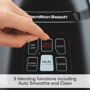 Hamilton Beach 40 oz. 2-Speed Black Glass Smoothie Smart Blender