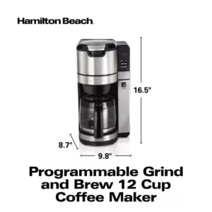 Hamilton Beach 12-Cup Black Programmable Grind and Brew Coffee Maker