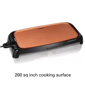 Hamilton Beach Reversible 200 sq. in. Black Durathon Ceramic Griddle