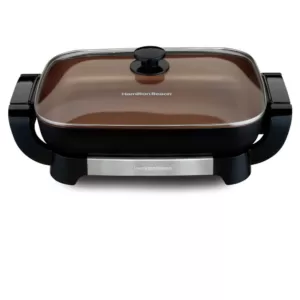 Hamilton Beach Durathon Ceramic 180 in. Black Electric Skillet with Removable Pan