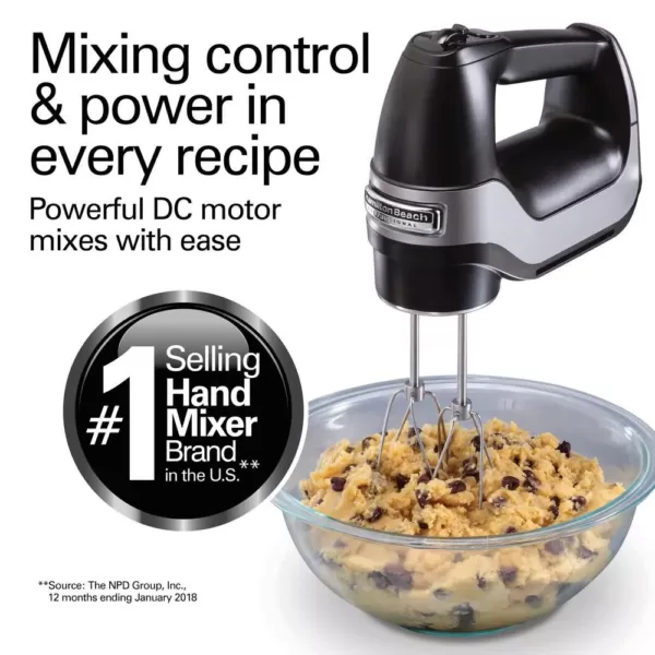 Hamilton Beach Professional 5-Speed Black Hand Mixer