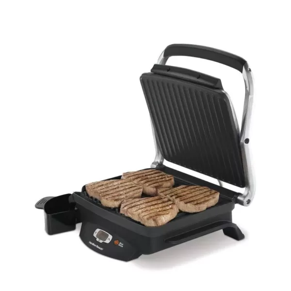 Hamilton Beach Steak Lover's 100 sq. in. Black Indoor Grill with Lid