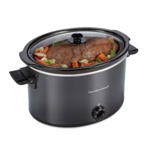 Hamilton Beach 10 Qt. Black Slow Cooker with Folding Handles