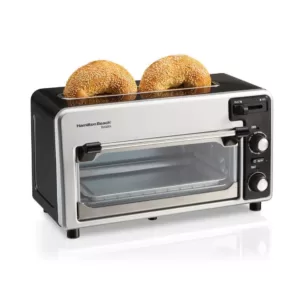 Hamilton Beach Toastation 1300 W 2-Slice Black and Gray Toaster Oven with Top Toasting Slot