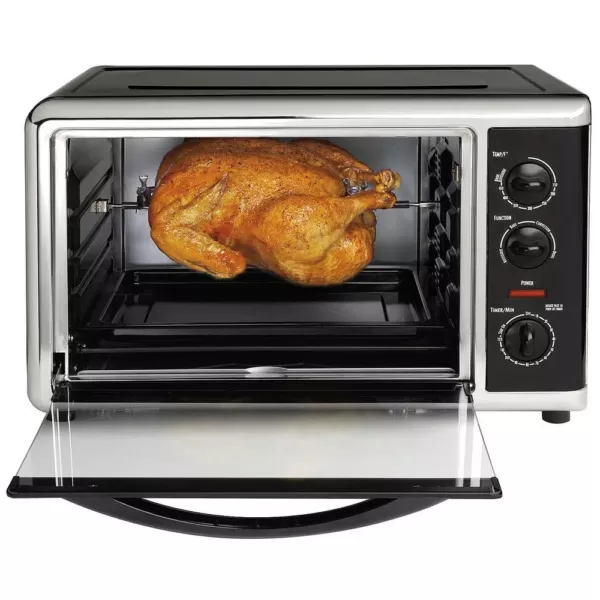 Hamilton Beach 1500-Watt 12-Slice Black Countertop Toaster Oven with Convection and Rotisserie