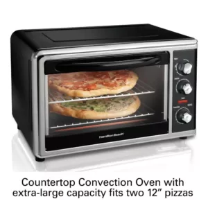 Hamilton Beach 1500-Watt 12-Slice Black Countertop Toaster Oven with Convection and Rotisserie