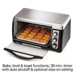 Hamilton Beach 6 Slice Easy Clean Black Toaster Oven