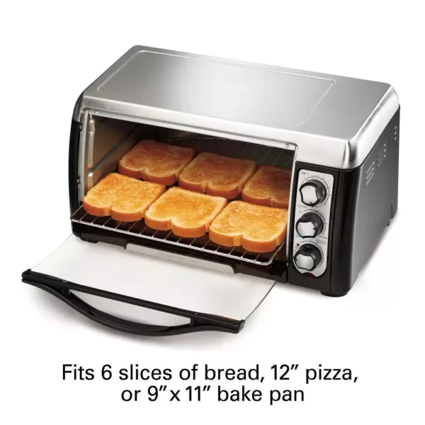 Hamilton Beach 6 Slice Easy Clean Black Toaster Oven with Convection