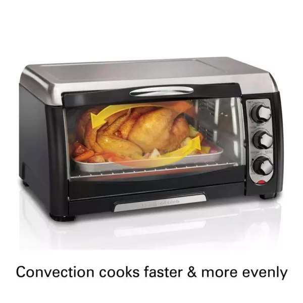 Hamilton Beach 6 Slice Easy Clean Black Toaster Oven with Convection