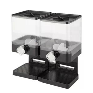 Honey-Can-Do Double Cereal Dispenser with Portion Control, Black