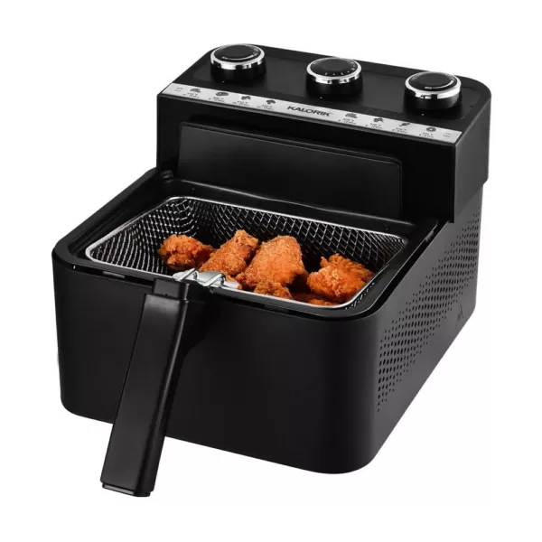 KALORIK 3.5 Qt. Black 2-in-1 Deep and Air Fryer