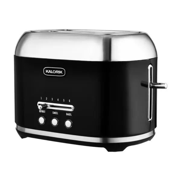 KALORIK Retro 2-Slice Black Wide Slot Toaster