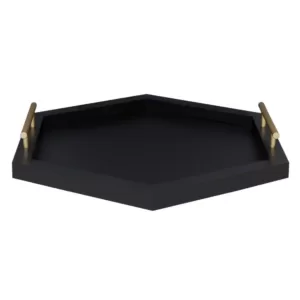 Kate and Laurel Halsey Black Decorative Tray