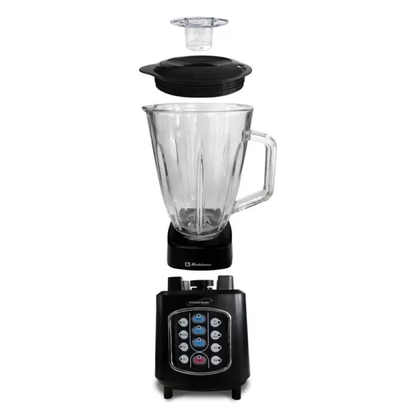 Koblenz Kitchen Magic Collection 50 oz. 10-Speed Blending Programs Black Glass-Jar Blender