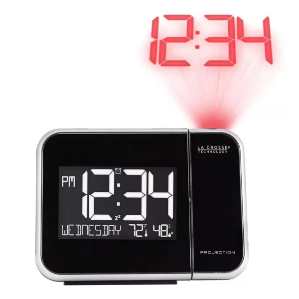 La Crosse Technology 5.95 in. W x 4.50 in. H Projection Alarm Clock with Indoor Temperature