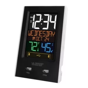 La Crosse Technology Desktop Dual USB Charging Clock with Alarm and Nap Timer