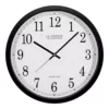 La Crosse Technology 14 in. Atomic Round Analog Black Wall Clock