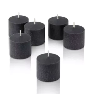 Light In The Dark 10 Hour Black Unscented Votive Candles (Set of 12)