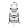 LITTON LANE New Traditional 3-Tier Iron Black Decorative Basket Tray